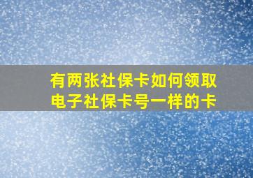 有两张社保卡如何领取电子社保卡号一样的卡