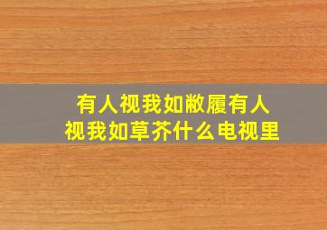 有人视我如敝履有人视我如草芥什么电视里