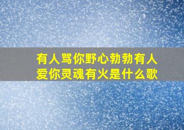 有人骂你野心勃勃有人爱你灵魂有火是什么歌