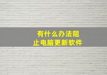 有什么办法阻止电脑更新软件