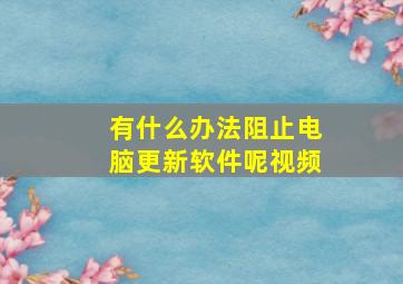 有什么办法阻止电脑更新软件呢视频