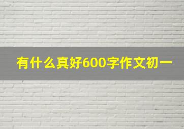 有什么真好600字作文初一