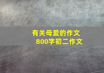 有关母爱的作文800字初二作文