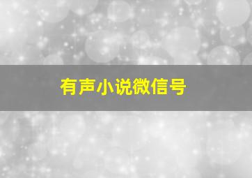 有声小说微信号