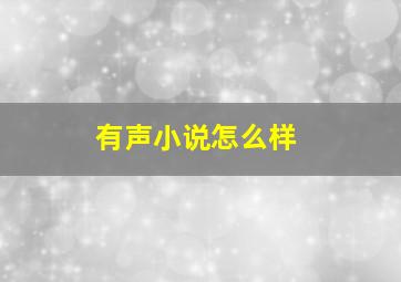 有声小说怎么样