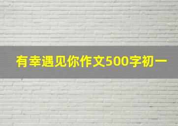 有幸遇见你作文500字初一