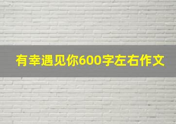 有幸遇见你600字左右作文