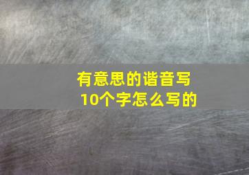 有意思的谐音写10个字怎么写的