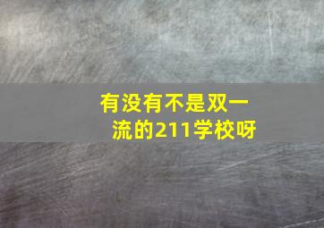 有没有不是双一流的211学校呀