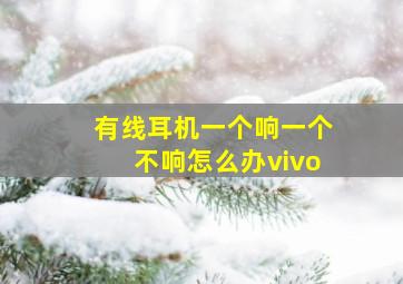 有线耳机一个响一个不响怎么办vivo