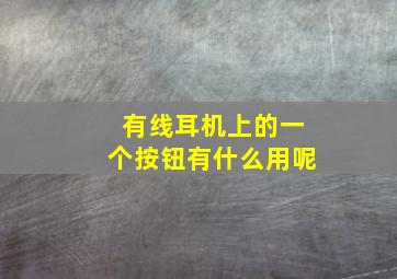 有线耳机上的一个按钮有什么用呢