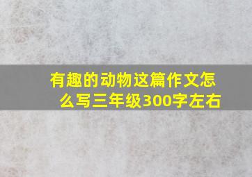 有趣的动物这篇作文怎么写三年级300字左右