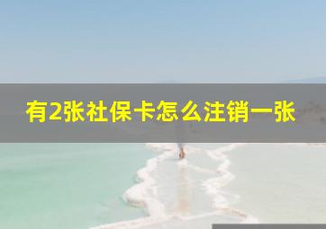 有2张社保卡怎么注销一张