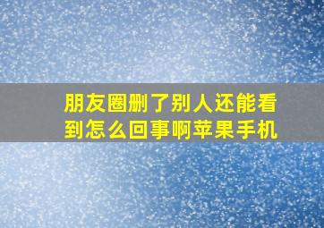 朋友圈删了别人还能看到怎么回事啊苹果手机