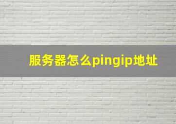 服务器怎么pingip地址