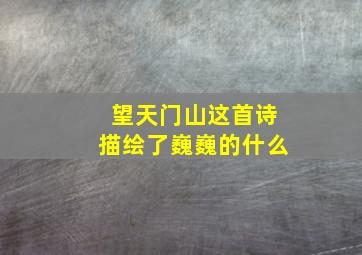 望天门山这首诗描绘了巍巍的什么