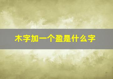 木字加一个盈是什么字