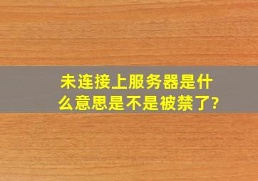 未连接上服务器是什么意思是不是被禁了?