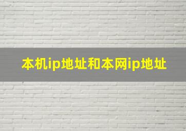 本机ip地址和本网ip地址