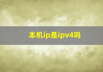 本机ip是ipv4吗