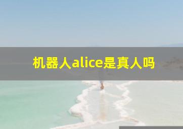 机器人alice是真人吗