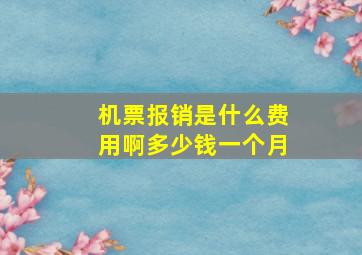 机票报销是什么费用啊多少钱一个月