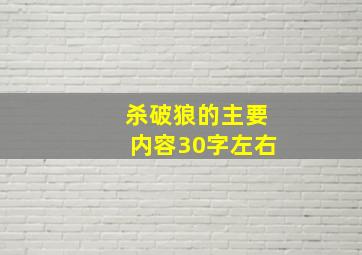 杀破狼的主要内容30字左右