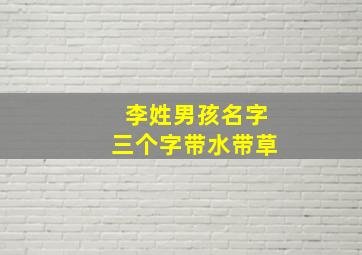 李姓男孩名字三个字带水带草