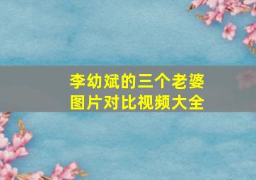 李幼斌的三个老婆图片对比视频大全