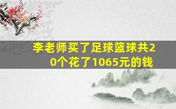 李老师买了足球篮球共20个花了1065元的钱