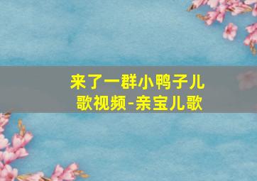 来了一群小鸭子儿歌视频-亲宝儿歌