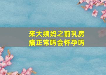 来大姨妈之前乳房痛正常吗会怀孕吗