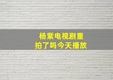 杨紫电视剧重拍了吗今天播放