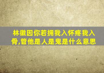 林徽因你若拥我入怀疼我入骨,管他是人是鬼是什么意思