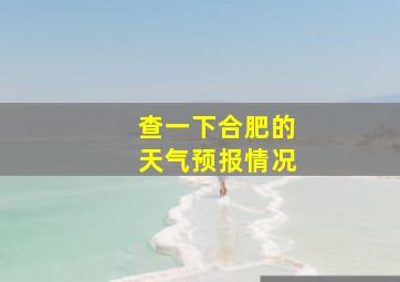 查一下合肥的天气预报情况