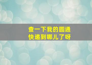 查一下我的圆通快递到哪儿了呀