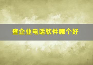 查企业电话软件哪个好