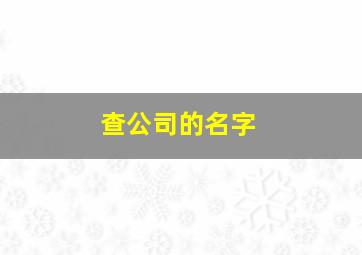 查公司的名字