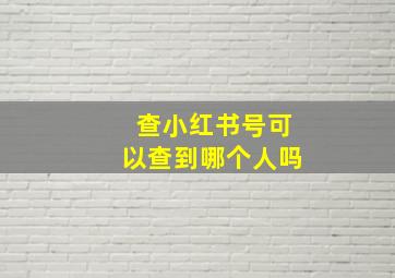 查小红书号可以查到哪个人吗