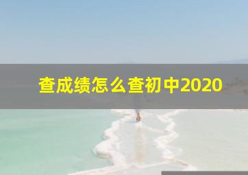 查成绩怎么查初中2020