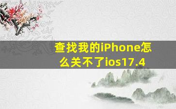 查找我的iPhone怎么关不了ios17.4