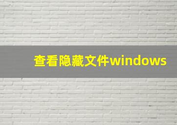 查看隐藏文件windows