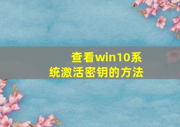 查看win10系统激活密钥的方法