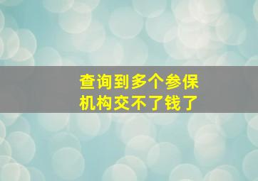 查询到多个参保机构交不了钱了