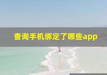 查询手机绑定了哪些app