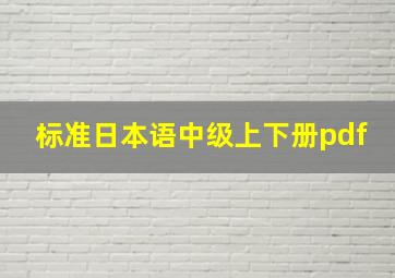 标准日本语中级上下册pdf