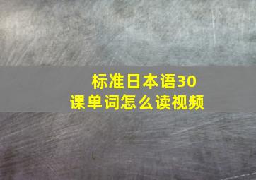 标准日本语30课单词怎么读视频