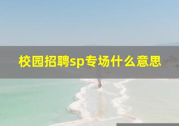 校园招聘sp专场什么意思