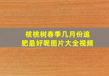 核桃树春季几月份追肥最好呢图片大全视频