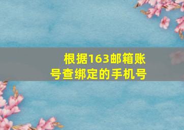 根据163邮箱账号查绑定的手机号